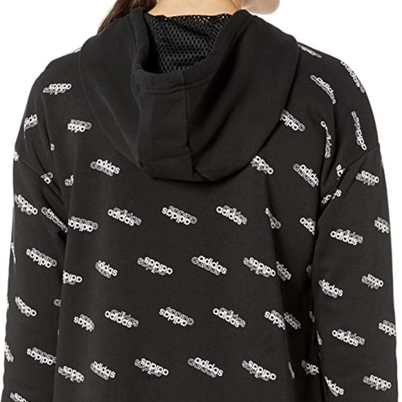 🆕adidas Women's Favorites Hoodie, Small - Black/White, Authentic, NWT - Picture 2 of 6